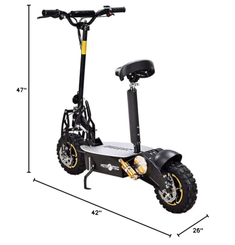 MotoTec 2000W 48V Electric Scooter Black