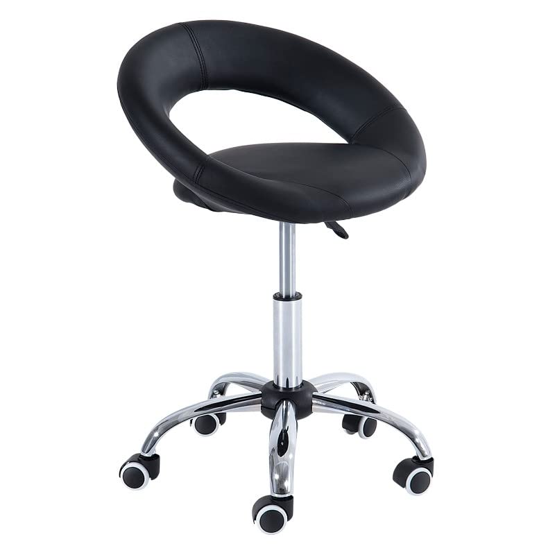 Black Saddle Adjustable Swivel Massage Stool Chair