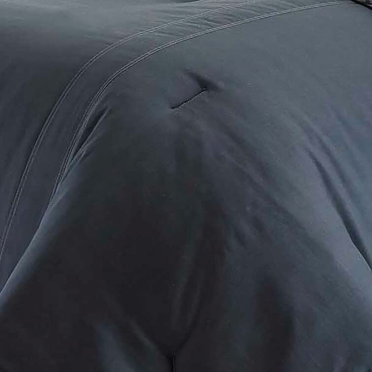 Full/Queen Cotton Reversible Plaid Comforter Set