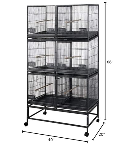 LOR4020-3 Black 6-Unit Breeder Cage