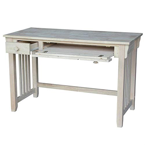 Fast Furnishings Unfinished Wood Computer Desk w/ Tray