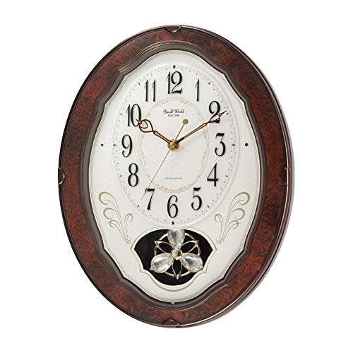 Fast Furnishings Wood Frame Pendulum Wall Clock Melodies