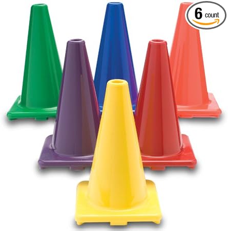 SportSupply Group Color My Class 12 Inch Game Cones Set of 6