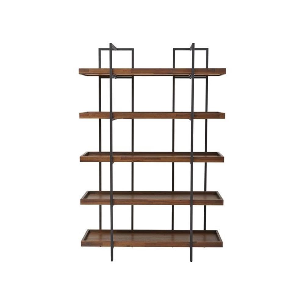Rustic Distressed Etagere Bookcase 49x75x15 Inches