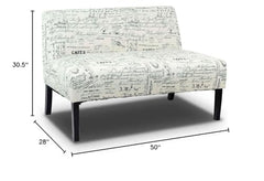 Fast Furnishings Modern Loveseat Sofa Off-White Pattern