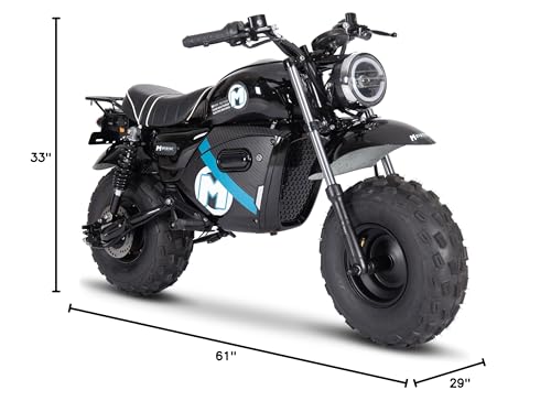 MotoTec 60v 1500w Electric Powered Mini Bike Lithium Black