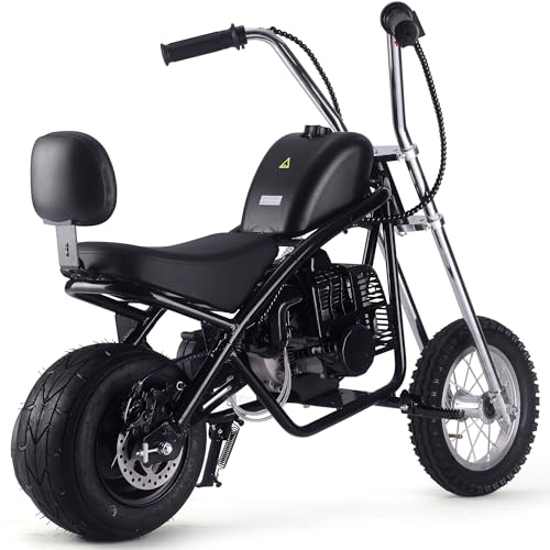 MotoTec 49cc Gas Mini Chopper V2, Pull Start Engine, 23 Mile Range, Black
