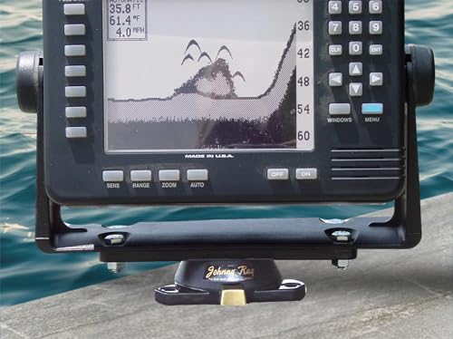 Johnny Ray Fish Finder Mount, Portable Depth Finder Swivel Mount, Quick-Release Fishfinder Bracket, Marine Sonar and Electronics Mounting Equipment (JR-300)