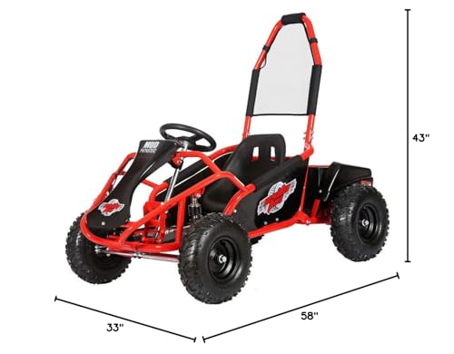 MotoTec Mud Monster Kids Electric 48v 1000w Go Kart Full Suspension