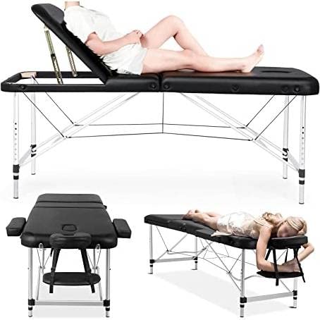 Fast Furnishings Black Extra Wide Portable Massage Table