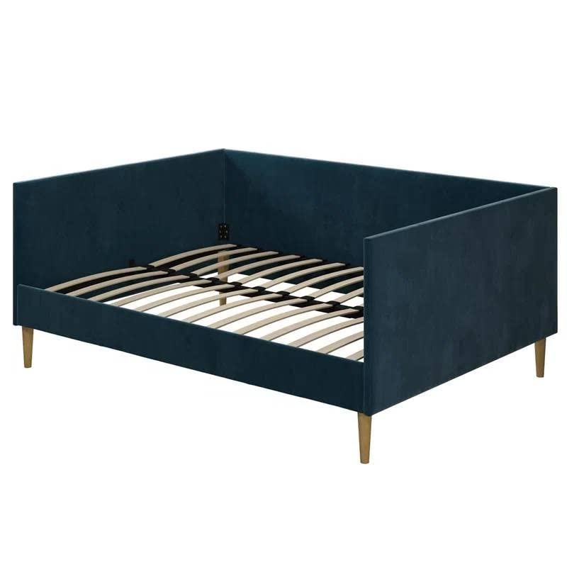 Full Modern Navy Blue Upholstered Daybed