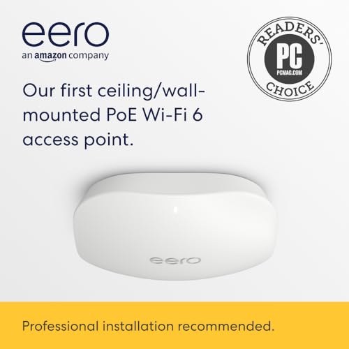 Amazon eero PoE 6 Dual-Band Wi-Fi 6 Access Point, Ceiling/Wall Mountable
