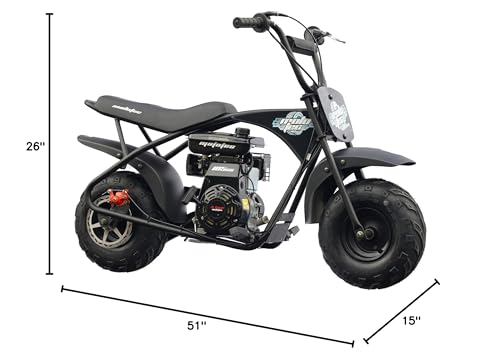 MotoTec 105cc 3.5HP Gas Powered Mini Bike, Black, (MT-MiniBike-105cc_Black)