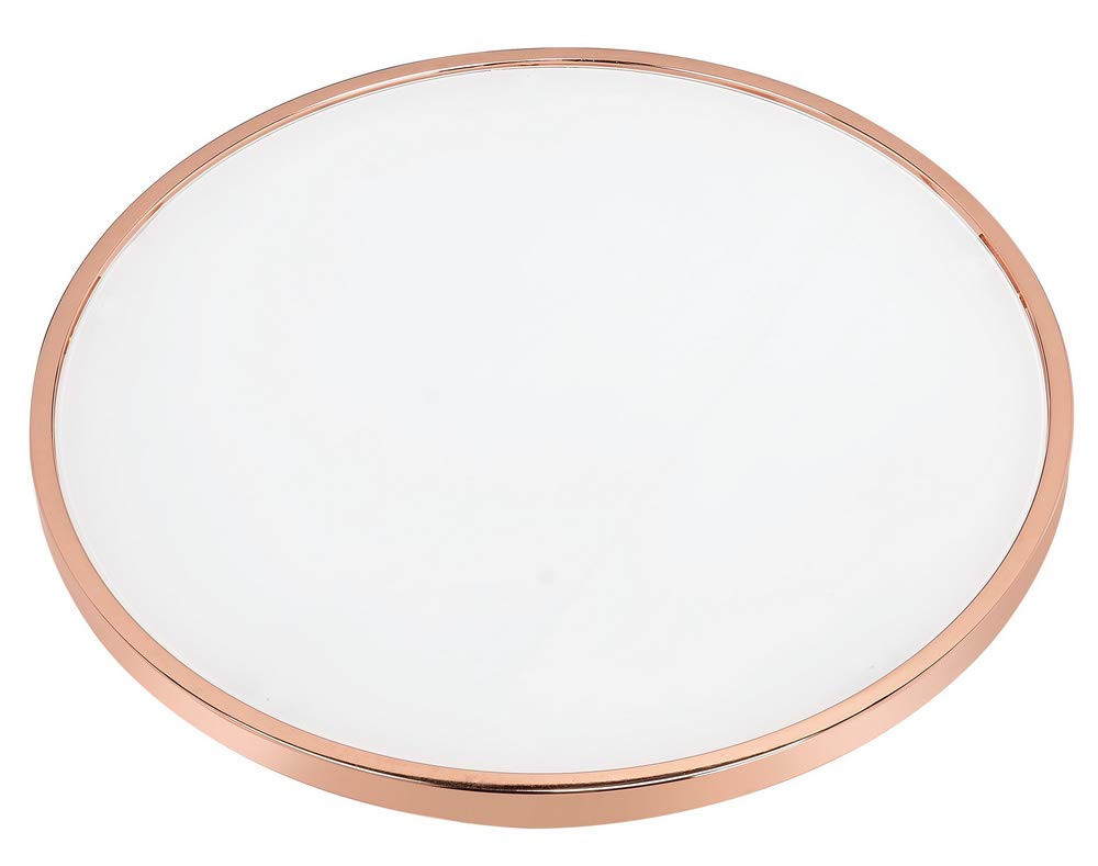 Alivia Coffee Table in White Glass and Rose Gold