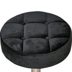 Fast Furnishings Black Tufted Rolling Massage Swivel Stool