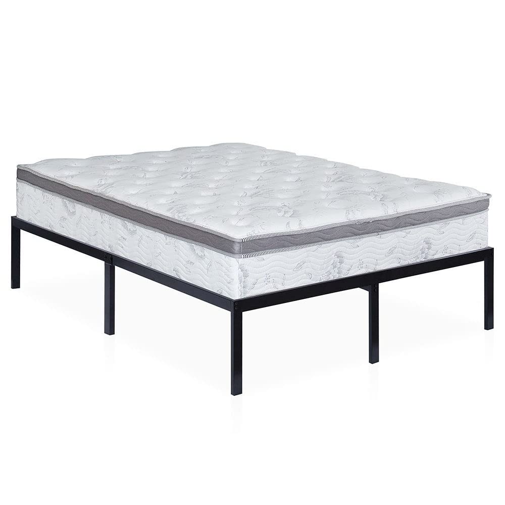 King 16 Inch High Heavy Duty Metal Platform Bed Frame