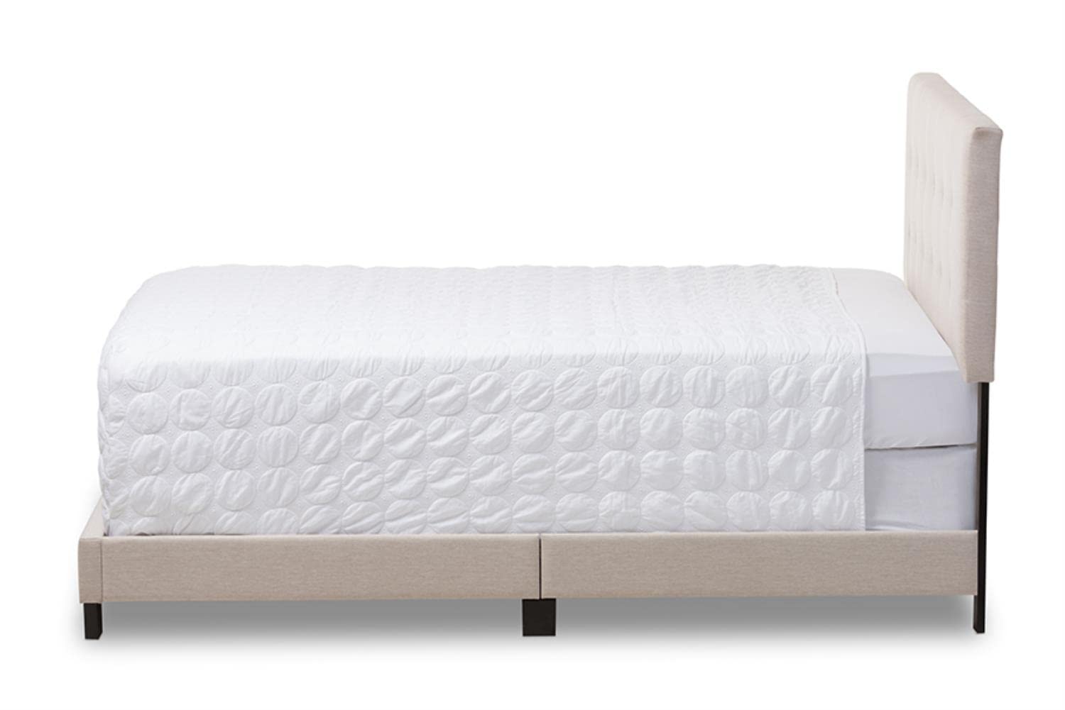 Brookfield Modern and Contemporary Beige Fabric Upholstered Grid-tufting Full Size Bed