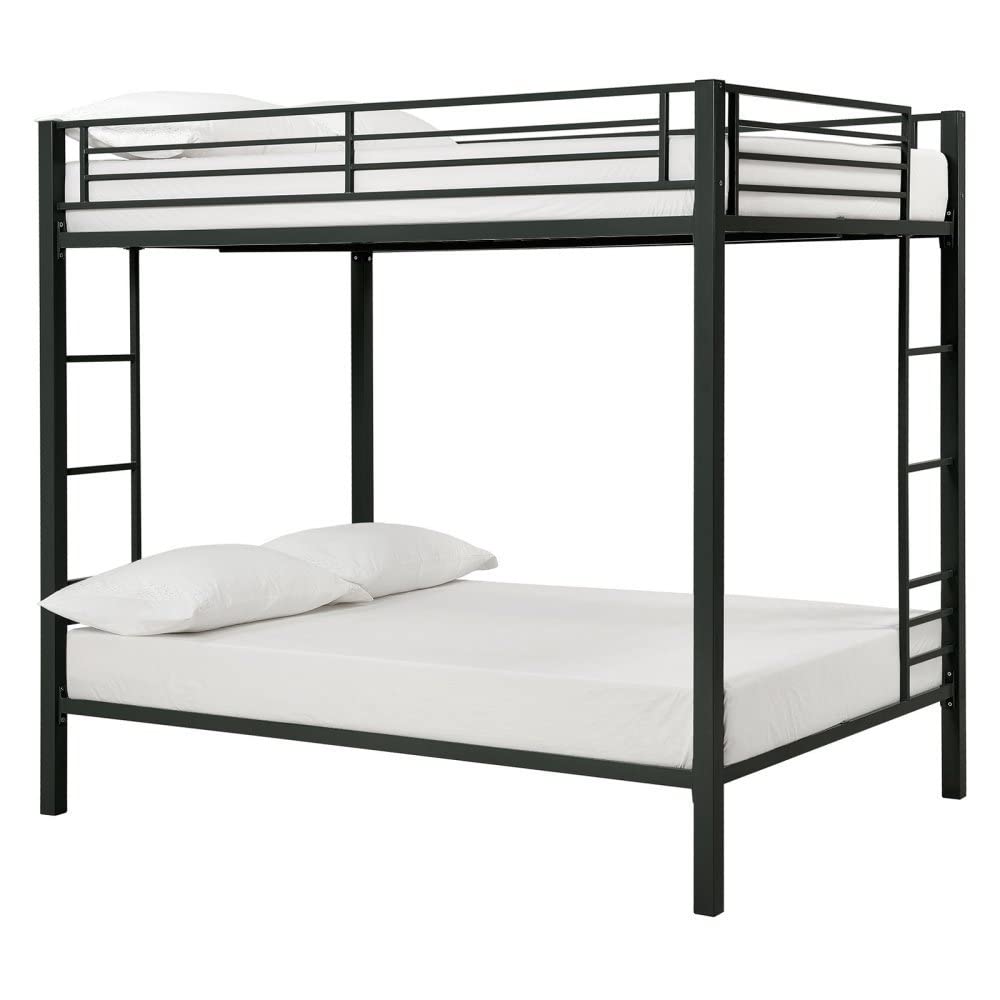 Full Over Full Sturdy Black Metal Bunk Bed