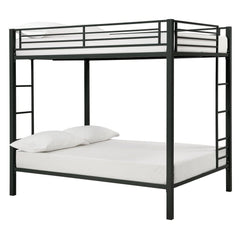 Full Over Full Sturdy Black Metal Bunk Bed