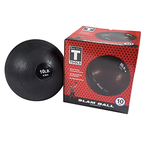 (BSTHB10) Dead Weight Slam Balls, Sand Fill Weighted Ball for Strength & Conditioning Training, Weights Loss, Wall Ball Workouts, Versatile Fitness Exercise Equipment - Black, 10lb