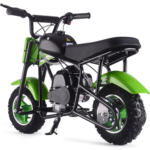 49cc Mini Dirt Bike, Gas Powered 2-Stroke Engine, Black and Green