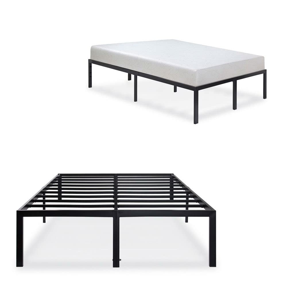 Fast Furnishings Queen Black Metal Heavy Duty Platform Bed