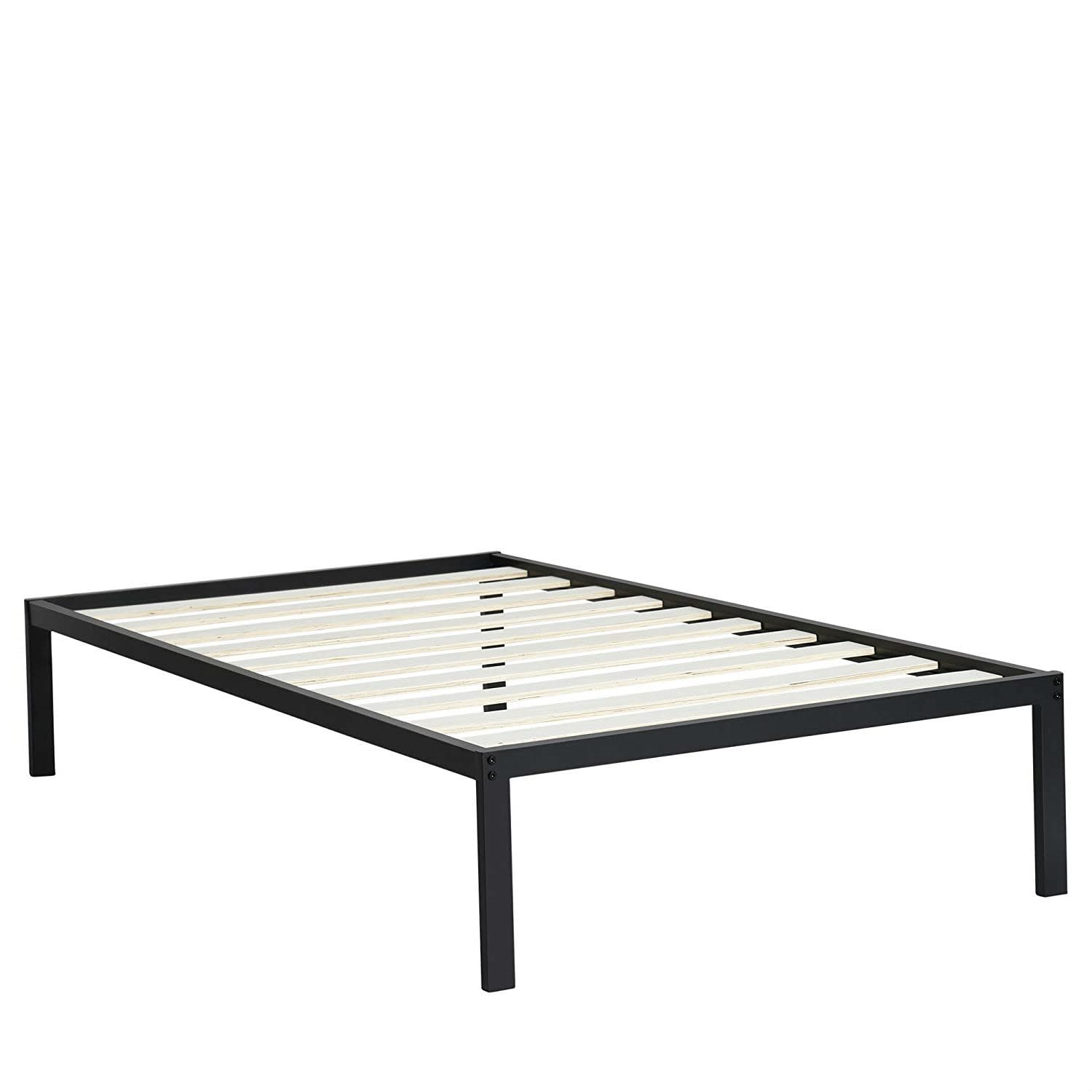 Twin Heavy Duty Metal Bed Frame w/ Wooden Slats