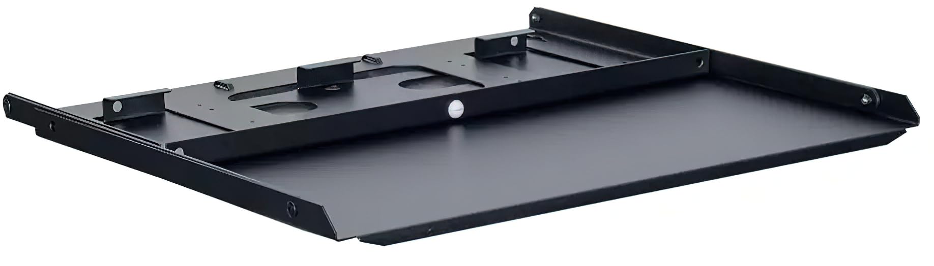 Lowell FS18-14 Hinged Wall Shelf, 18Inchx14Inch, 16G Steel, Black, Cable-Friendly