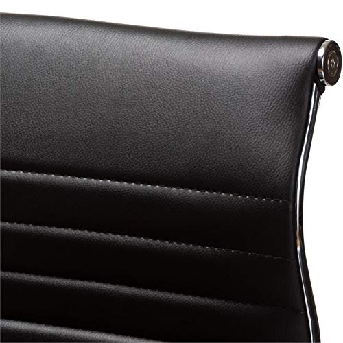 Baxton Studio Giorgio Modern and Contemporary Black Faux Leather Upholstered Chrome-Finished Steel Counter Stool Set