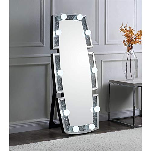 Noralie Wall Mirror in Mirrored and Faux Diamonds