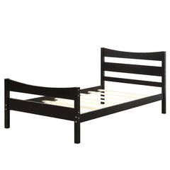Fast Furnishings Twin Espresso Pine Wood Farmhouse Bed