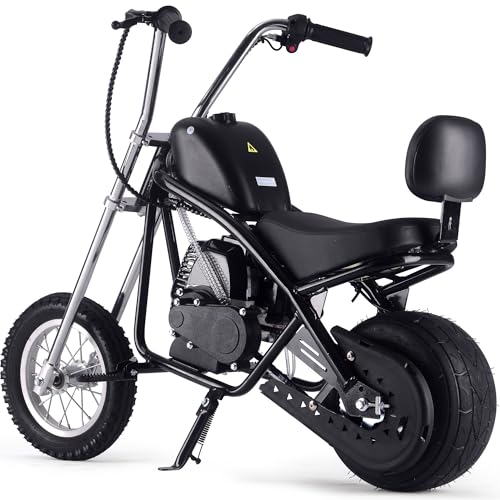 MotoTec 49cc Gas Mini Chopper V2, Pull Start Engine, 23 Mile Range, Black