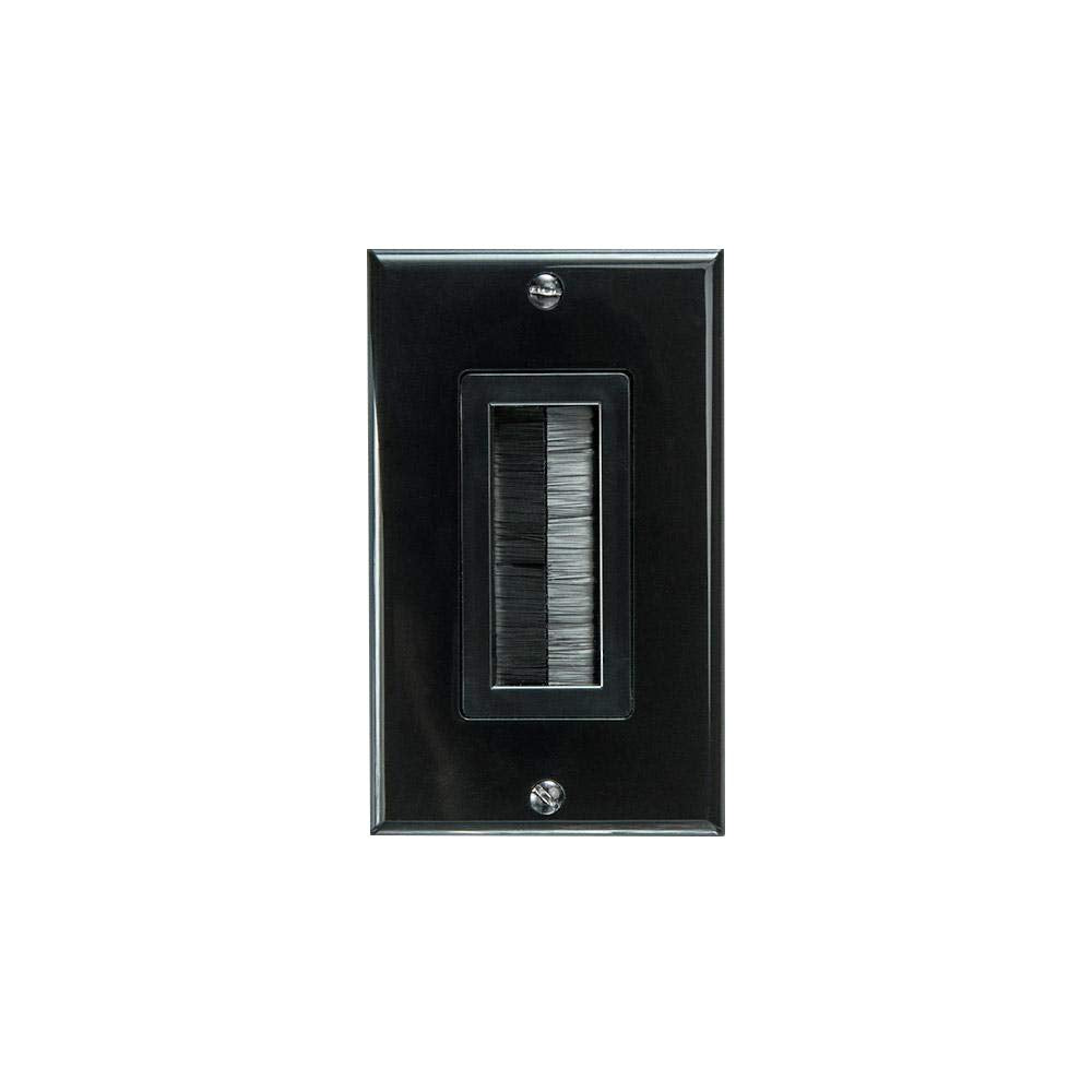 A black wall plate set on a white background, showcasing a modern aesthetic with a clear color contrast.