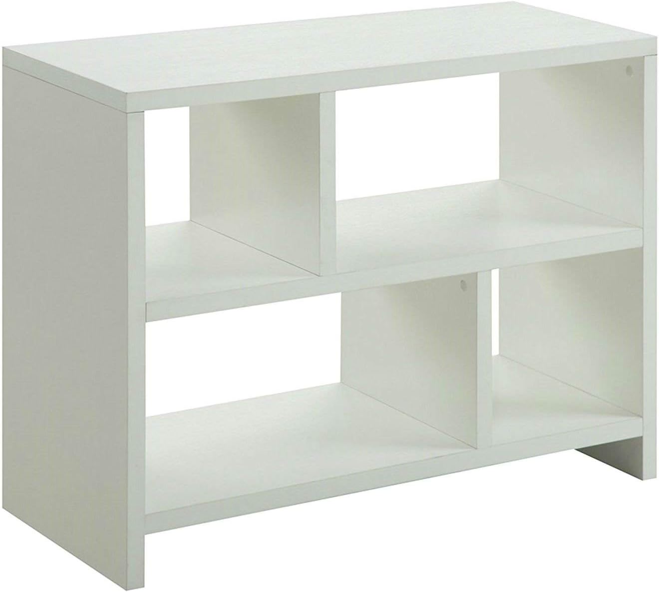 FastFurnishings White 2-Shelf Bookcase Console Table