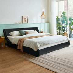 Fast Furnishings Full Faux Leather Black Bed Frame