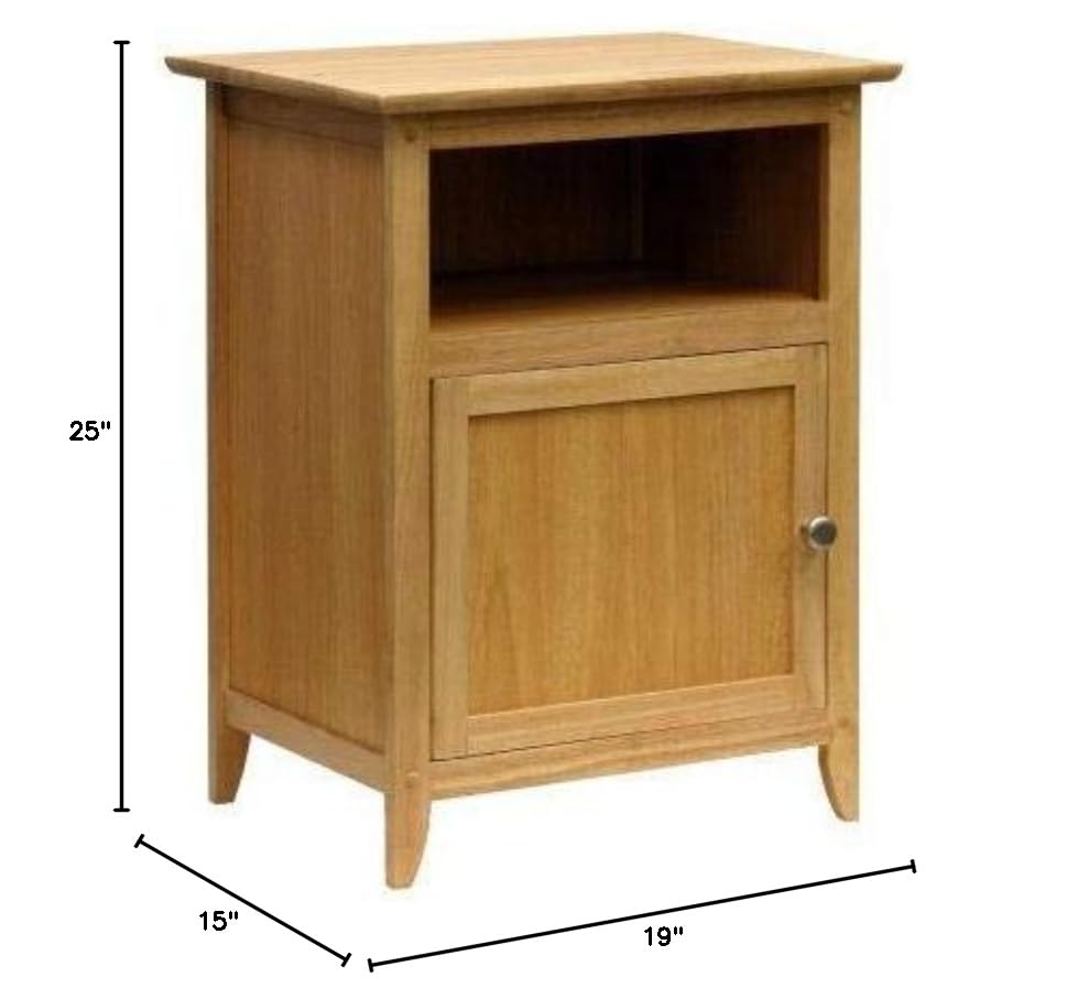 Simple End Table Nightstand Accent in Natural Finish