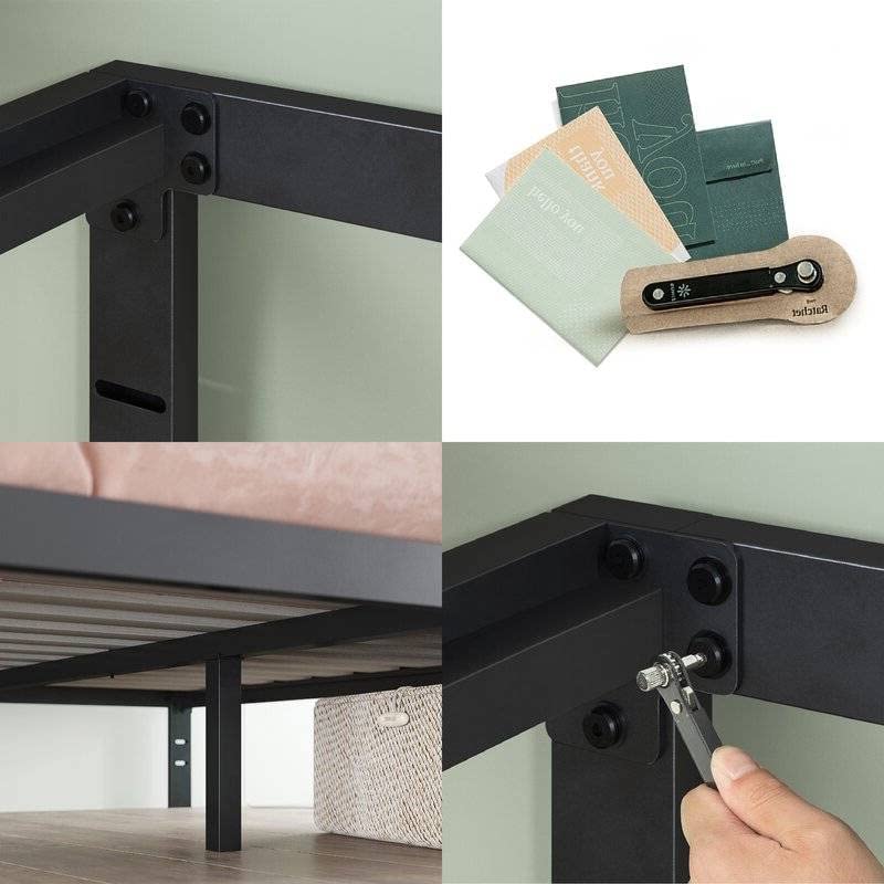 Fast Furnishings King Black Metal Bed 700 lbs Capacity