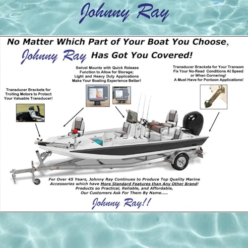 Johnny Ray Fish Finder Mount, Portable Depth Finder Swivel Mount, Quick-Release Fishfinder Bracket, Marine Sonar and Electronics Mounting Equipment (JR-300)