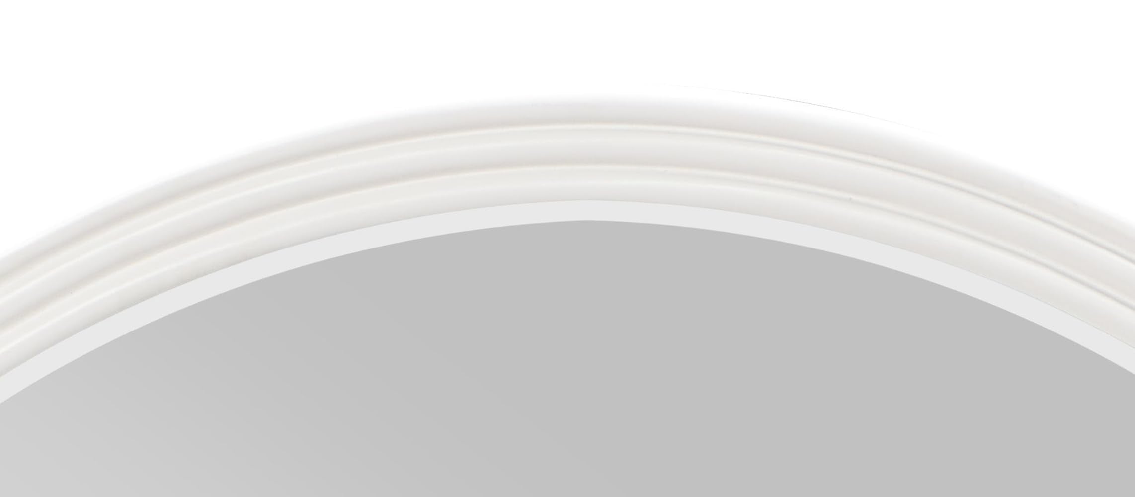 Carena Wooden Frame Round Mirror in White
