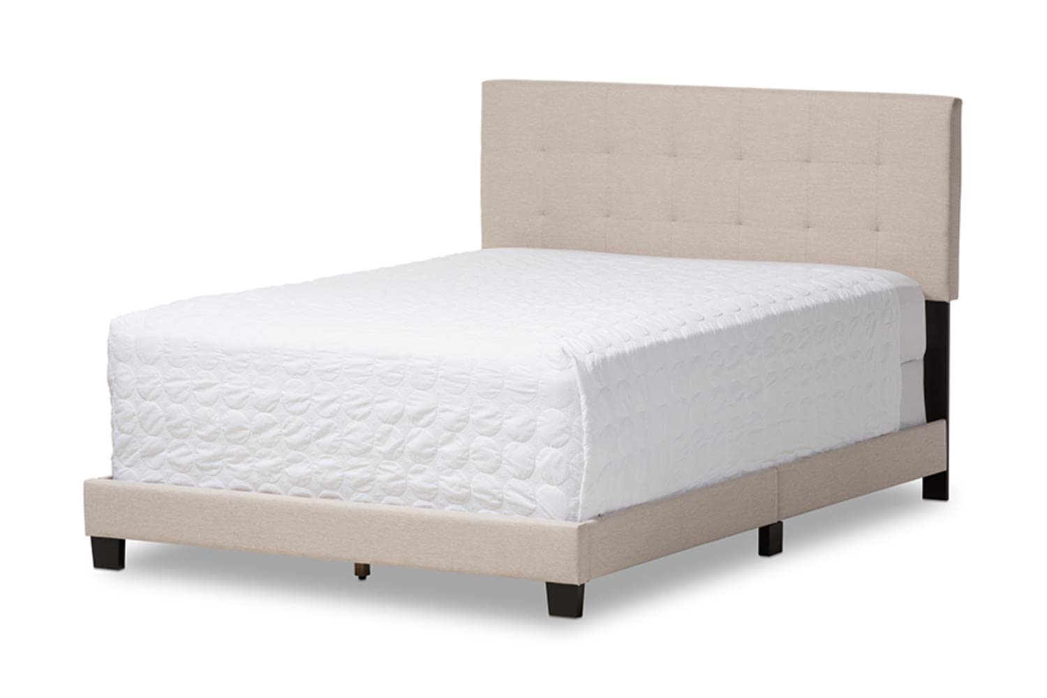 Brookfield Modern and Contemporary Beige Fabric Upholstered Grid-tufting Full Size Bed