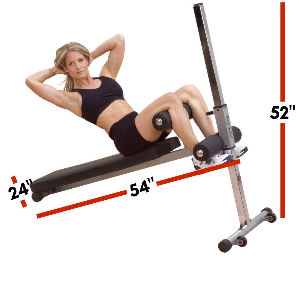 (GAB60) Pro-Style Adjustable Ab Board - Abdominal crunch and sit-up bench designed for home or commercial gym, Black