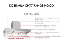 CH7748SQ6-XX 48 Inch 600 CFM Fully Automatic Under Cabinet Perimetric Range Hood in Stainless Steel w/Temp Sensors Auto On/Off