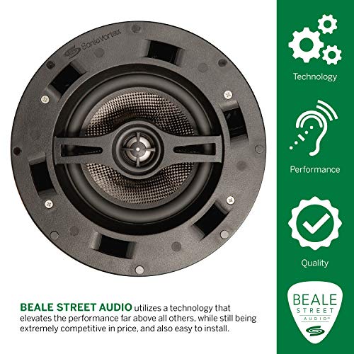 Beale Street 6.5 Inch 2-Way In-Ceiling Dome Speakers, Pair, Titanium