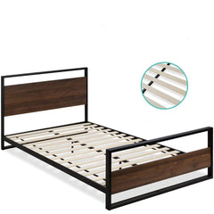 Fast Furnishings Modern FarmHome Queen Metal Wood Bed