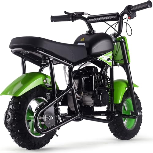 49cc Mini Dirt Bike, Gas Powered 2-Stroke Engine, Black and Green