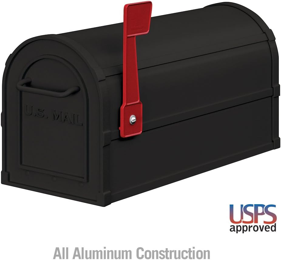 Salsbury 4850BLK Heavy Duty Rural Mailbox - Black
