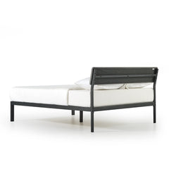 Fast Furnishings King Gray Fabric Metal Headboard Bed