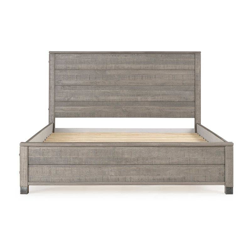 Fast Furnishings Queen Grey Wood Bed with Headboard