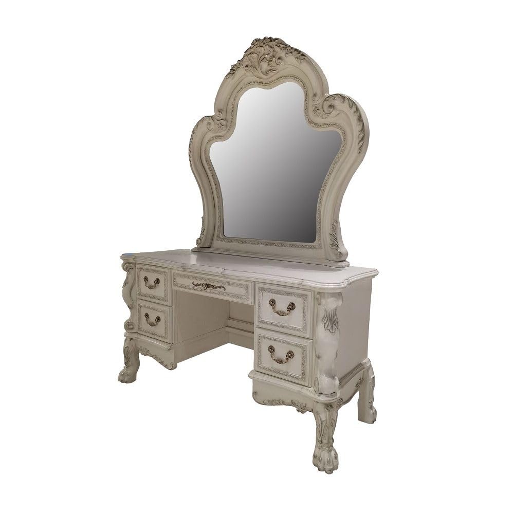 Dresden Plywood Mirror, Bone White