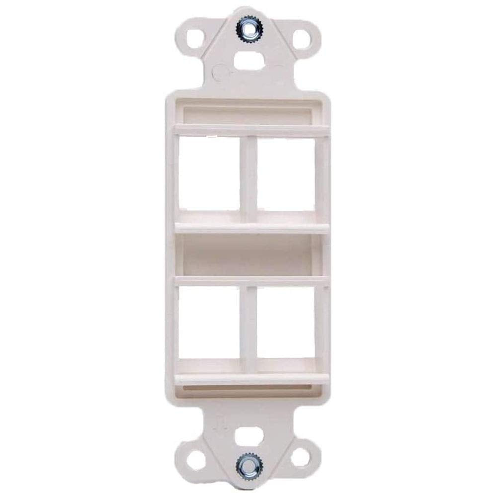 Vanco 820324 4 Port D?cor Wall Plate Insert - White